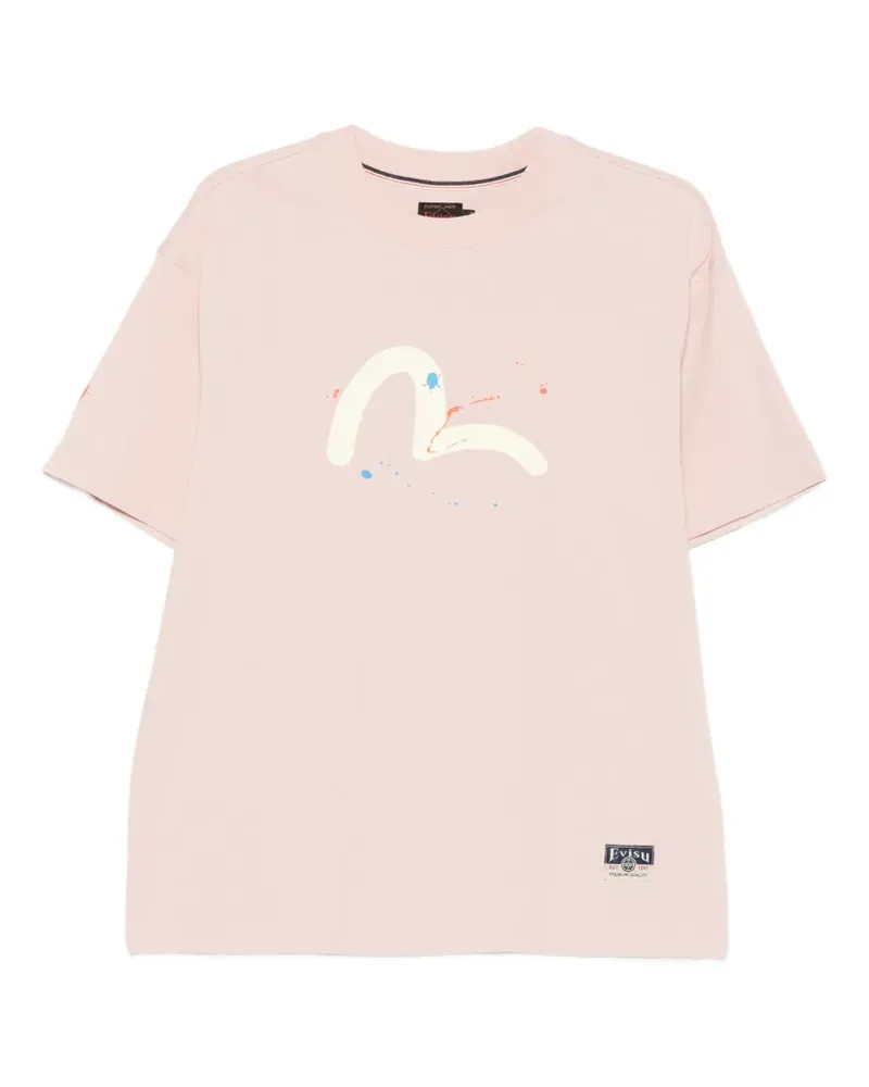 Evisu logo-patch T-shirt - Rosa Rosa