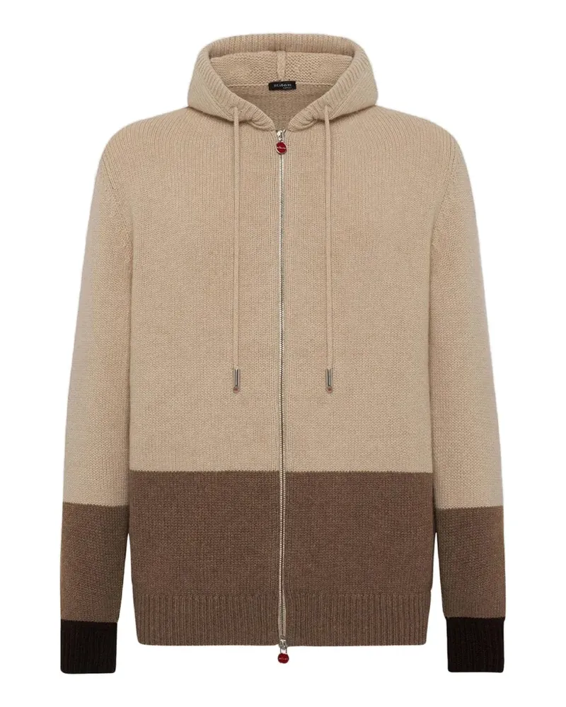 Kiton Colour-Block-Hoodie aus Kaschmir - Nude Nude