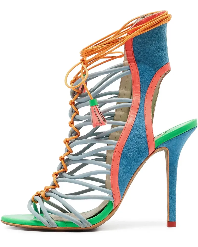 Sophia Webster Pre-owned Sandalen in Colour-Block-Optik 110mm - Blau Blau