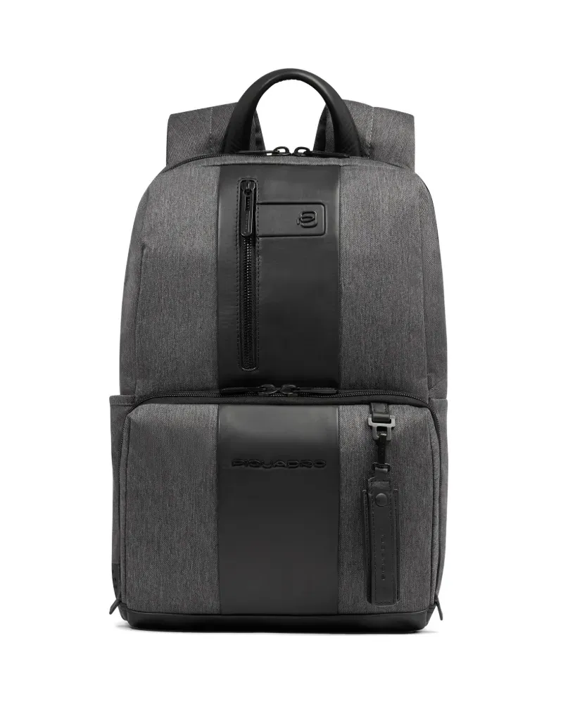 Piquadro leather-panelled backpack - Grau Grau