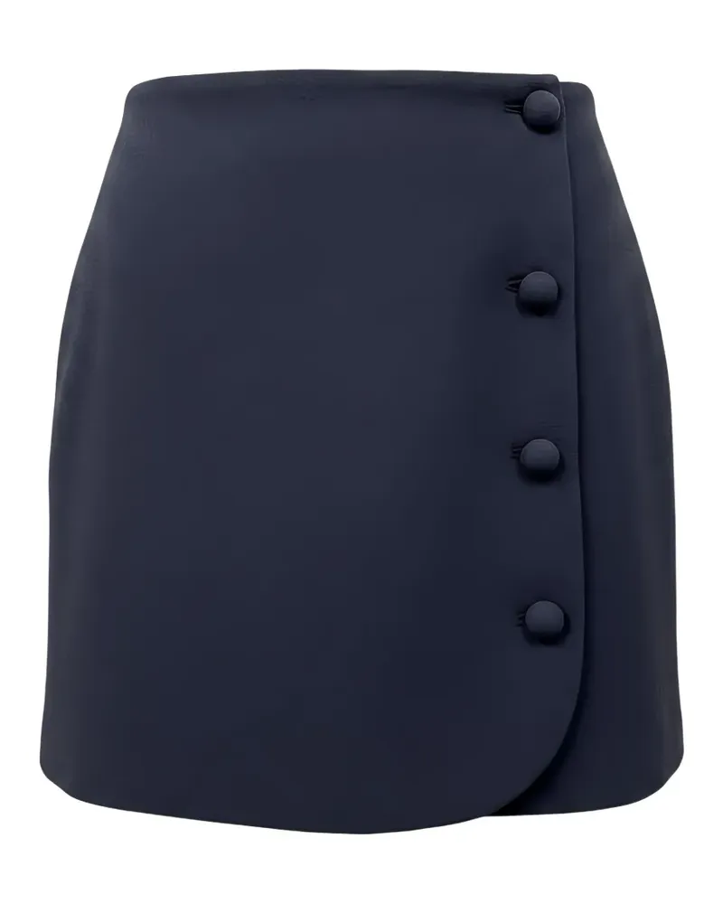 Valentino Garavani button-embellished wool mini skirt - Blau Blau
