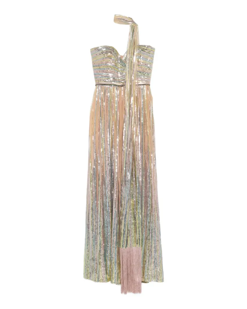 Elie Saab Maxikleid mit Pailletten - Nude Nude
