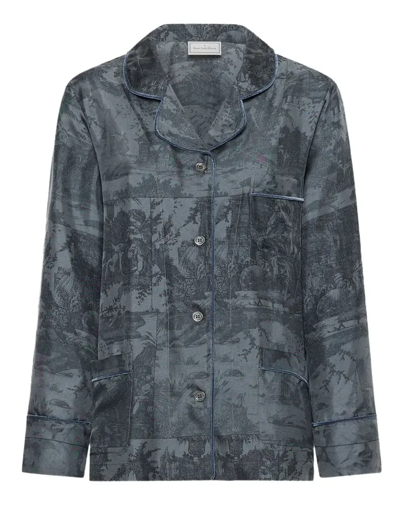 Pierre-Louis Mascia toile-print pajama shirt - Grau Grau