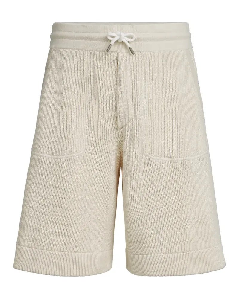 Brunello Cucinelli Baumwoll-Bermudas aus englischem Rippstrick - Nude Nude