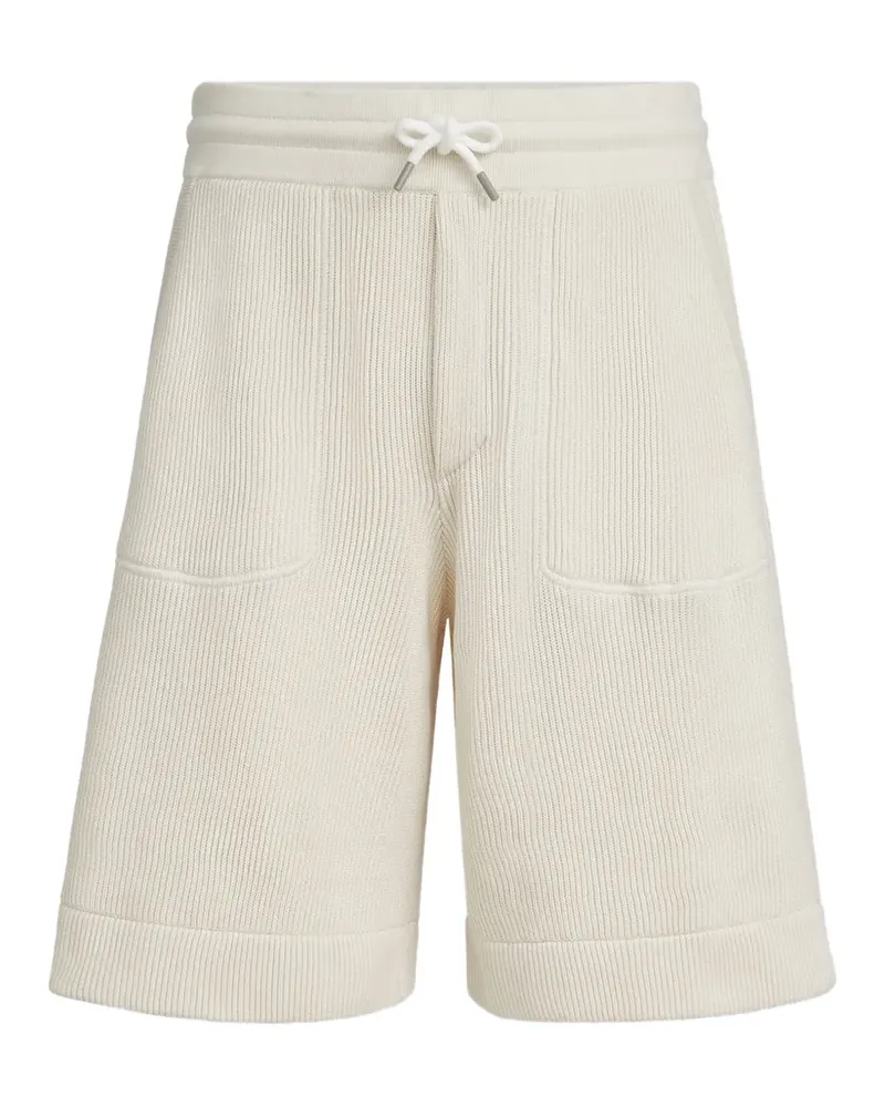 Brunello Cucinelli Baumwoll-Bermudas aus englischem Rippstrick - Nude Nude