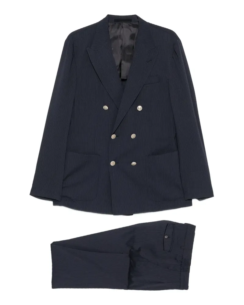 Eleventy double-breasted chest-pocket suit - Blau Blau