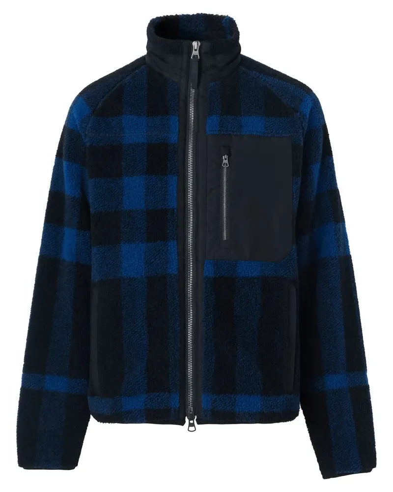 Burberry Karierte Fleecejacke - Blau Blau