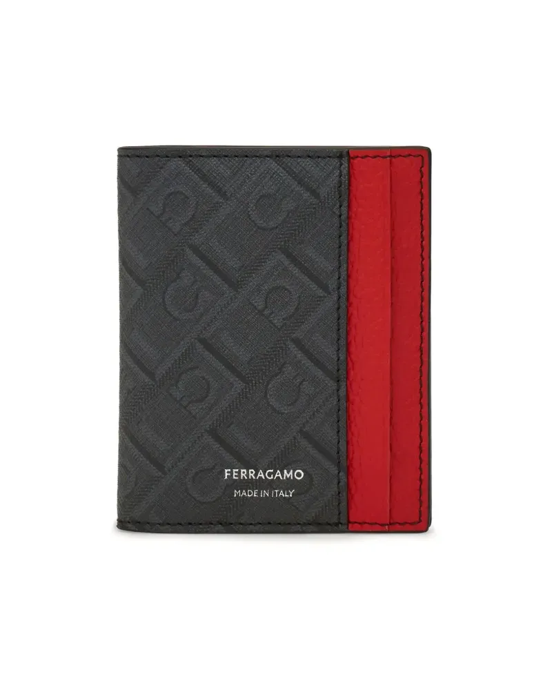 Ferragamo Kartenetui mit Klappe - Schwarz Schwarz