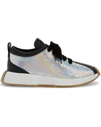 Giuseppe Zanotti Ferox Sneakers mit Einsätzen aus Leder Silber