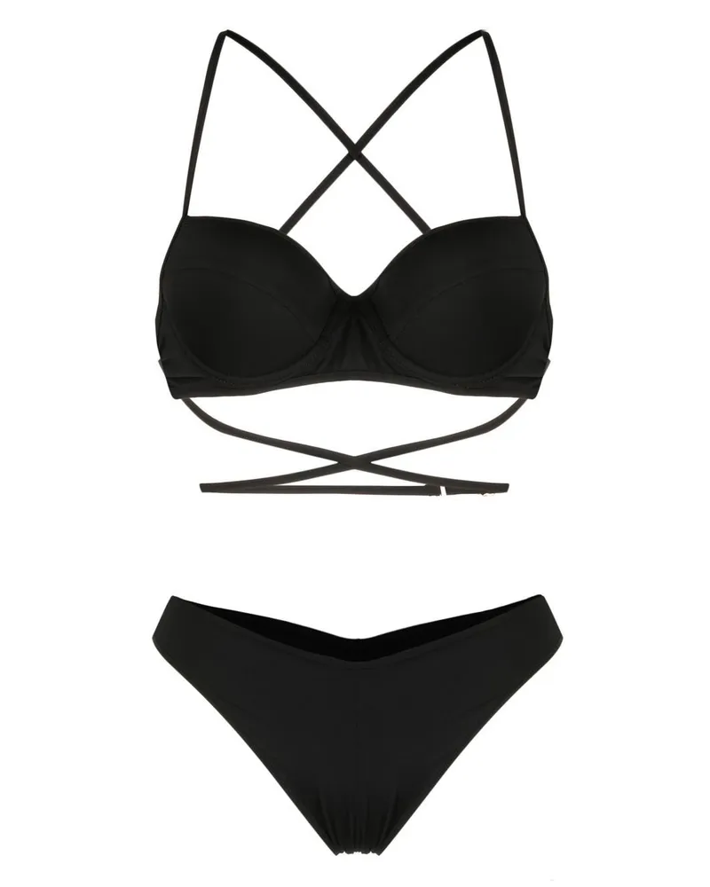 Noire Swimwear Lua Balconette-Bikini - Schwarz Schwarz