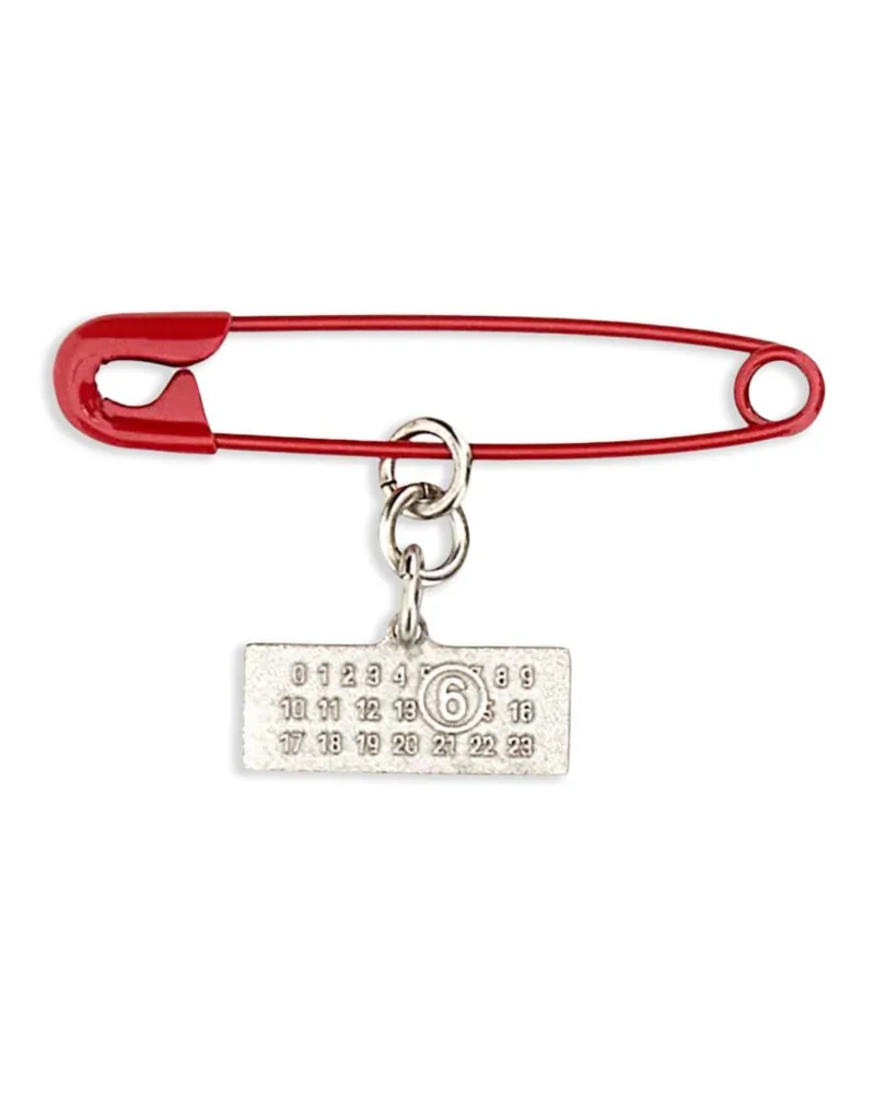Maison Margiela Brosche mit Nummern-Motiv - Rot Rot