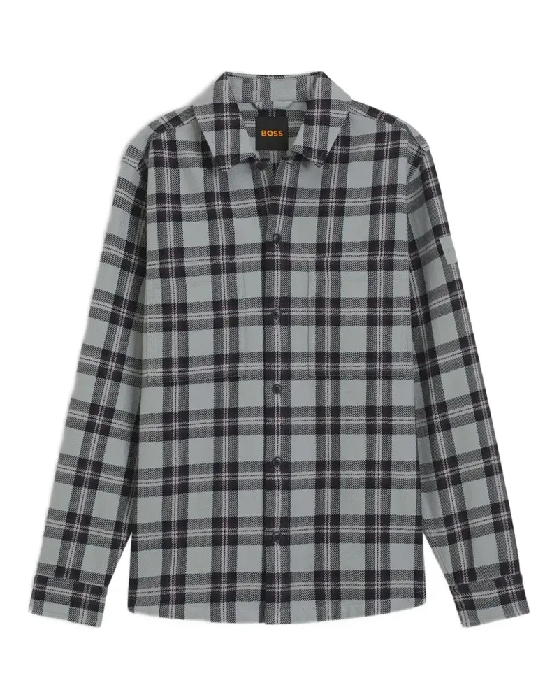 HUGO BOSS oversized-fit shirt in checked cotton - Grau Grau