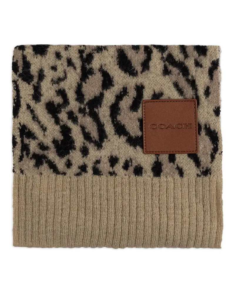 Coach Schal mit Animal-Print - Nude Nude