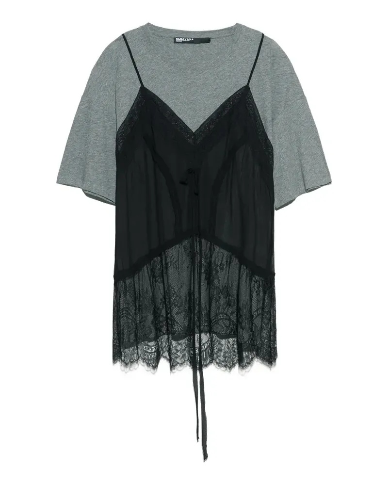 BIMBA Y LOLA T-Shirt im Layering-Look - Schwarz Schwarz
