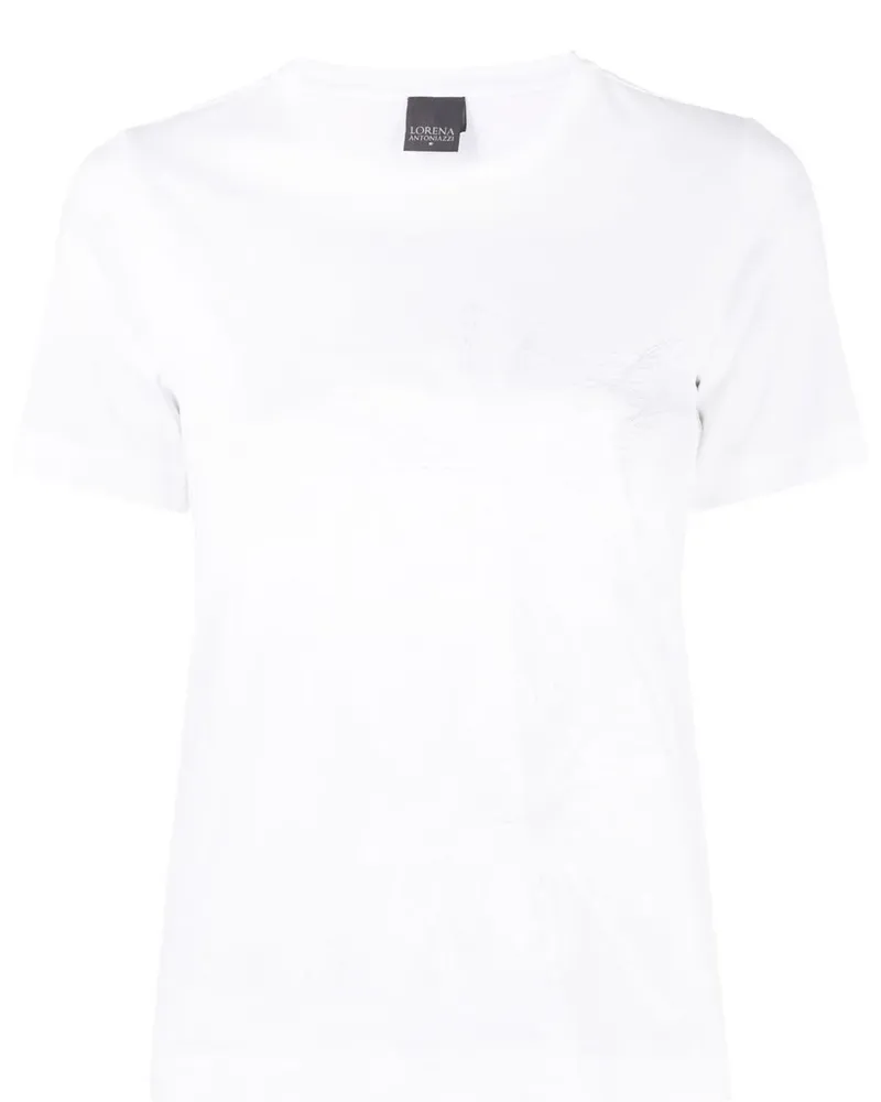 Lorena Antoniazzi Besticktes T-Shirt - Weiß Weiß