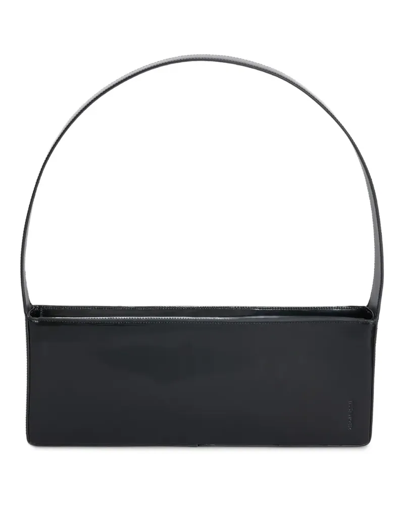 Jil Sander Monolith East-West Schultertasche aus Lackleder - Schwarz Schwarz