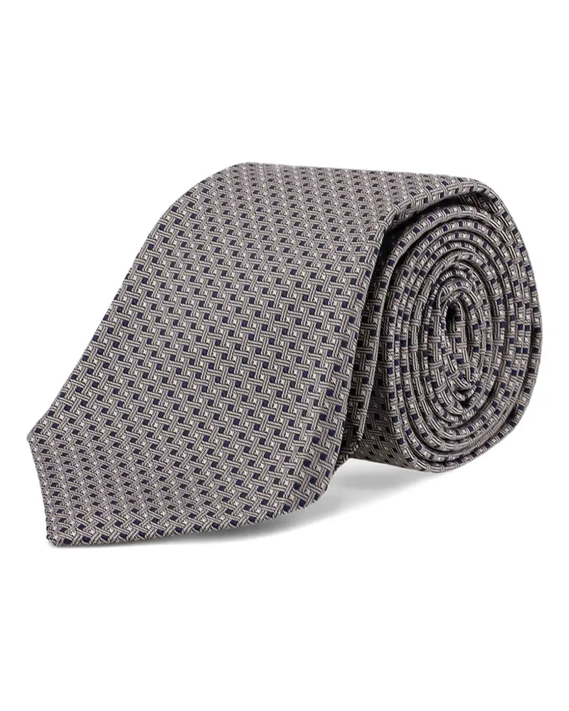 Kiton geometric-pattern tie - Braun Braun