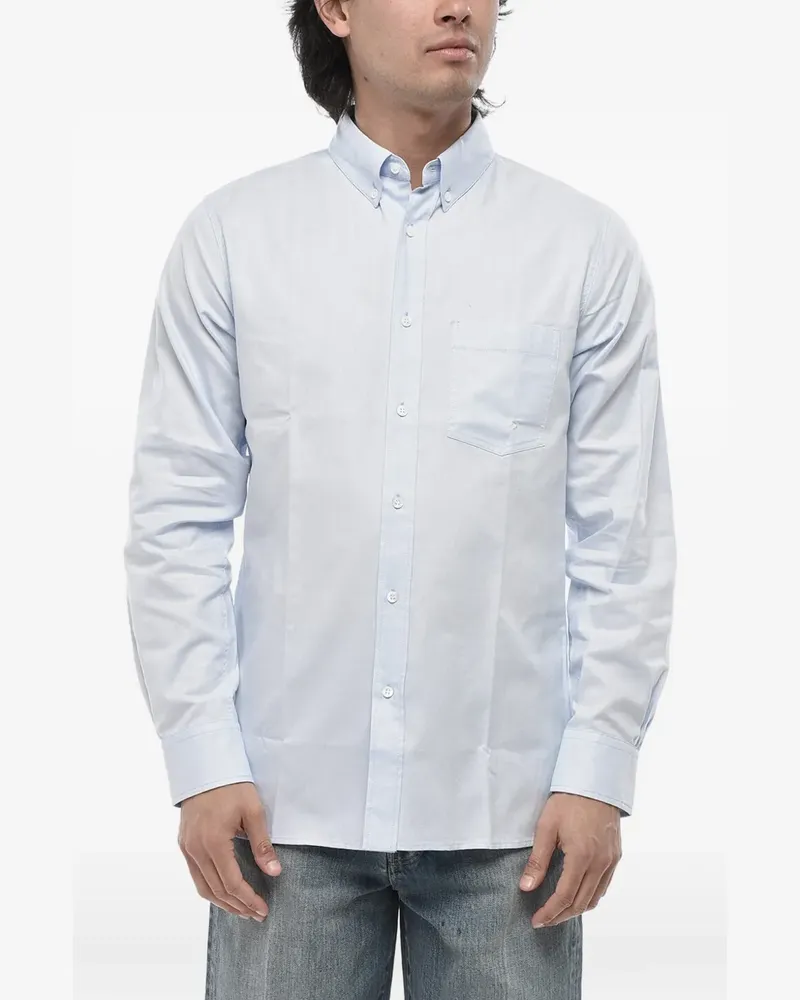 Paolo Pecora Milano button-down collar pocket shirt - Blau Blau