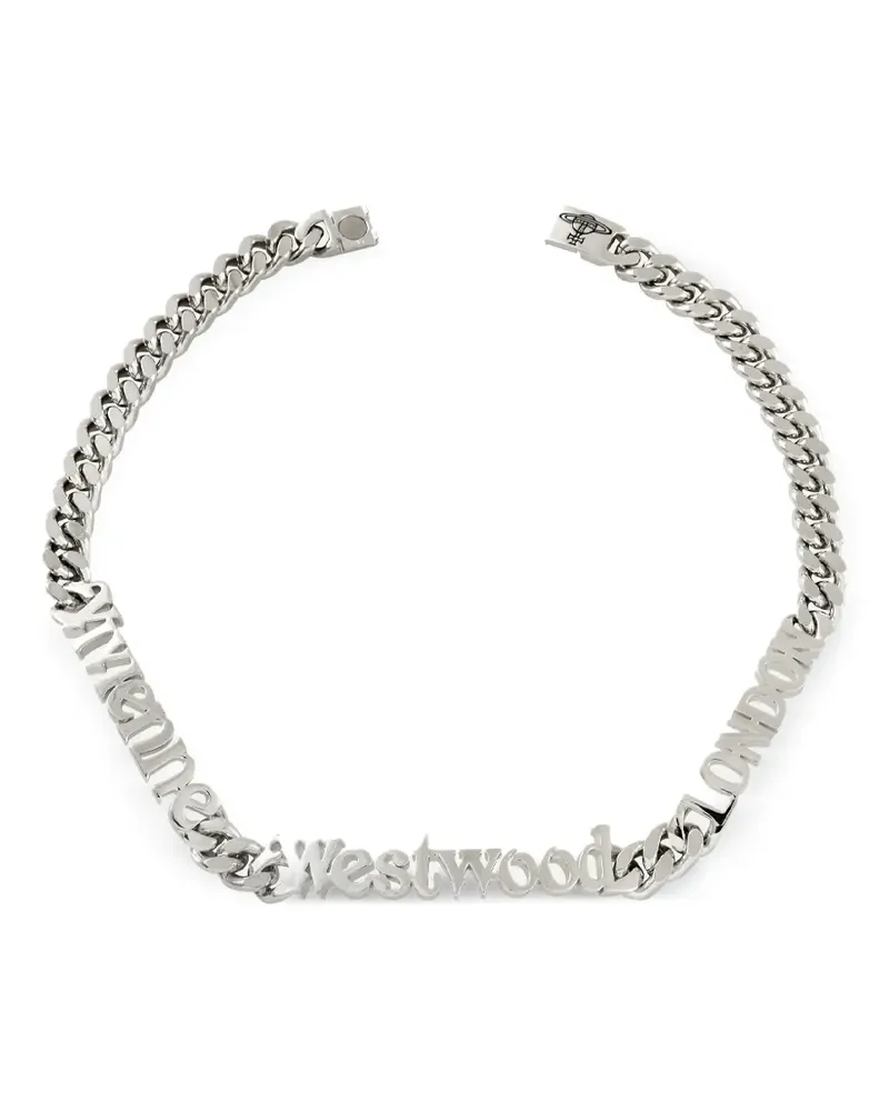 Vivienne Westwood logo-plaque curb-chain necklace - Silber Silber