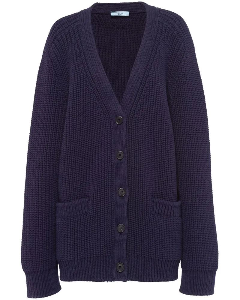 Prada Cardigan mit V-Ausschnitt - Blau Blau