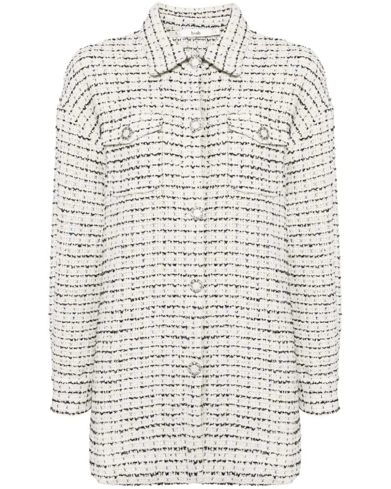 b+ab Hemdjacke aus Tweed - Weiß Weiß