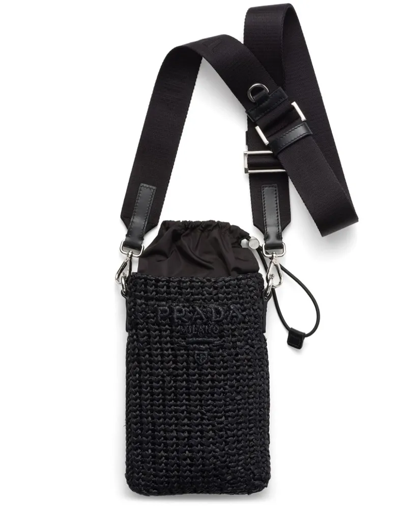 Prada Smartphone-Hülle mit Logo-Stickerei - Schwarz Schwarz