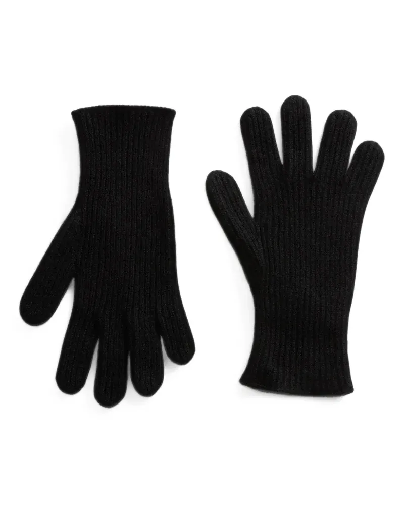 Woolrich ribbed-knit cashmere gloves - Schwarz Schwarz