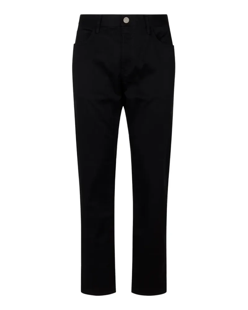 Giorgio Armani Gerade Hose mit Logo-Patch - Schwarz Schwarz