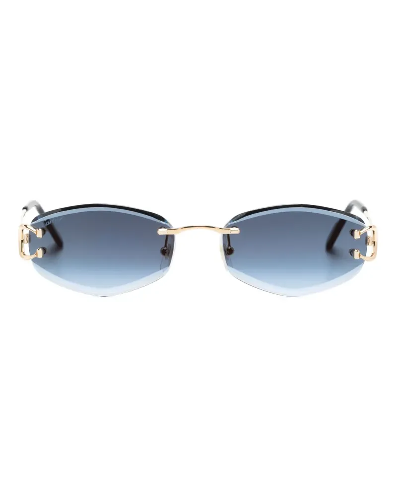 Cartier Signature C Sonnenbrille mit ovalem Gestell - Gold Gold