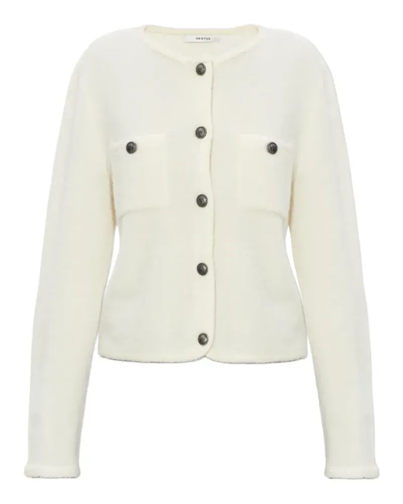Gestuz buttoned chest-pocket cardigan - Nude Nude