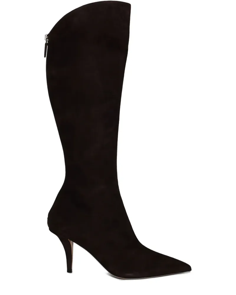 Paris Texas Kniehohe Stiefel mit spitzer Kappe 75mm - Schwarz Schwarz