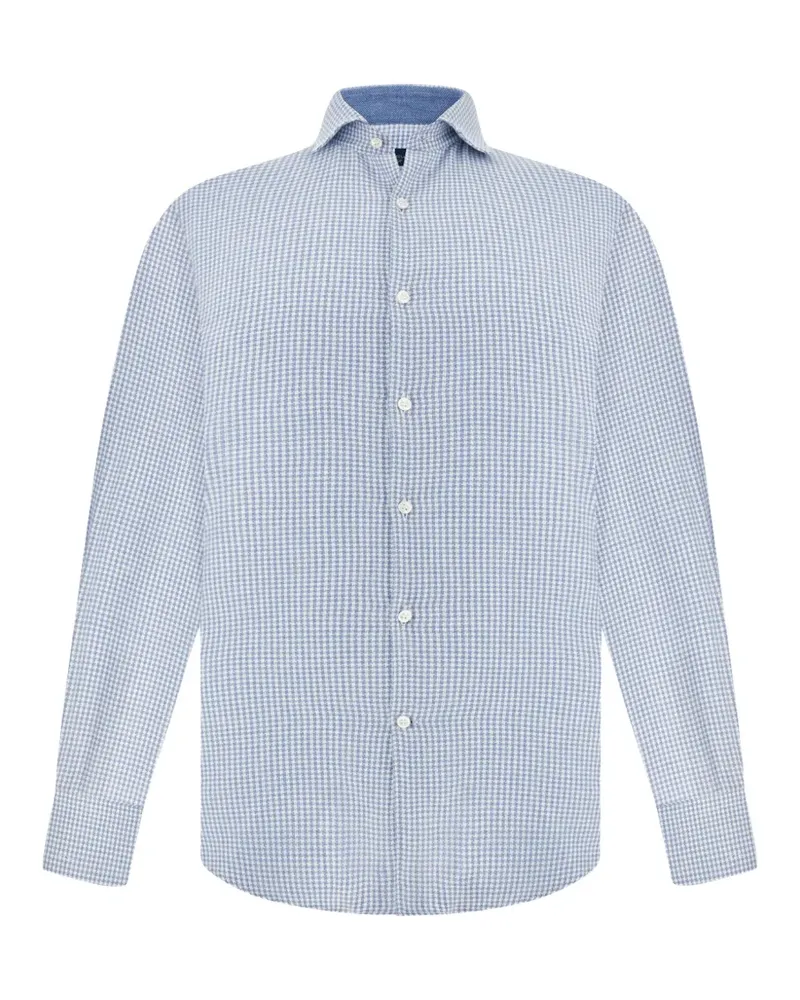 Paul & Shark X-Soft houndstooth-pattern flannel shirt - Blau Blau
