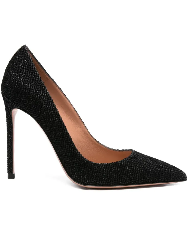 Aquazzura Spitze Pumps in Glitter-Optik 110mm - Schwarz Schwarz