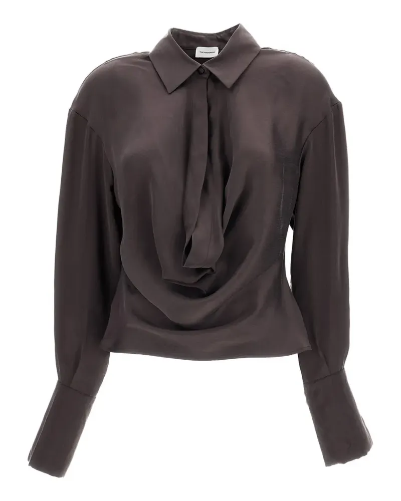 ANDAMANE Lilia draped-neck long-sleeve blouse - Braun Braun