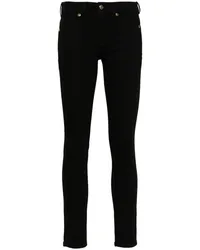 Versace Jeans Skinny-Jeans mit Logo-Schild Schwarz