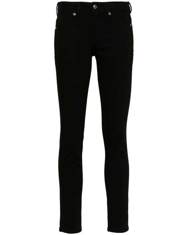 Versace Jeans Skinny-Jeans mit Logo-Schild - Schwarz Schwarz