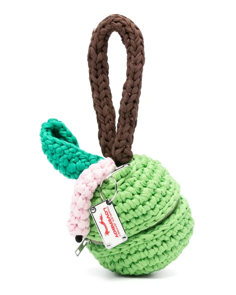 Charles Jeffrey Loverboy Clutch mit Logo-Schild - Grün Grün