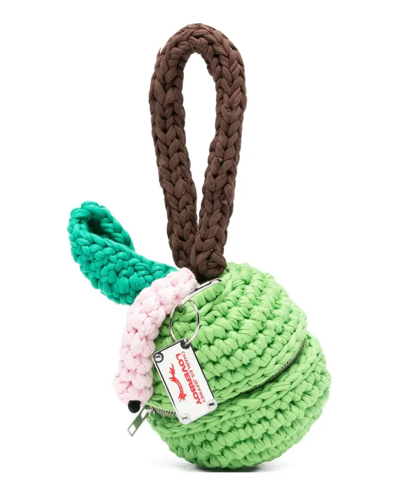 Charles Jeffrey Loverboy logo-plaque clutch bag - Grün Grün