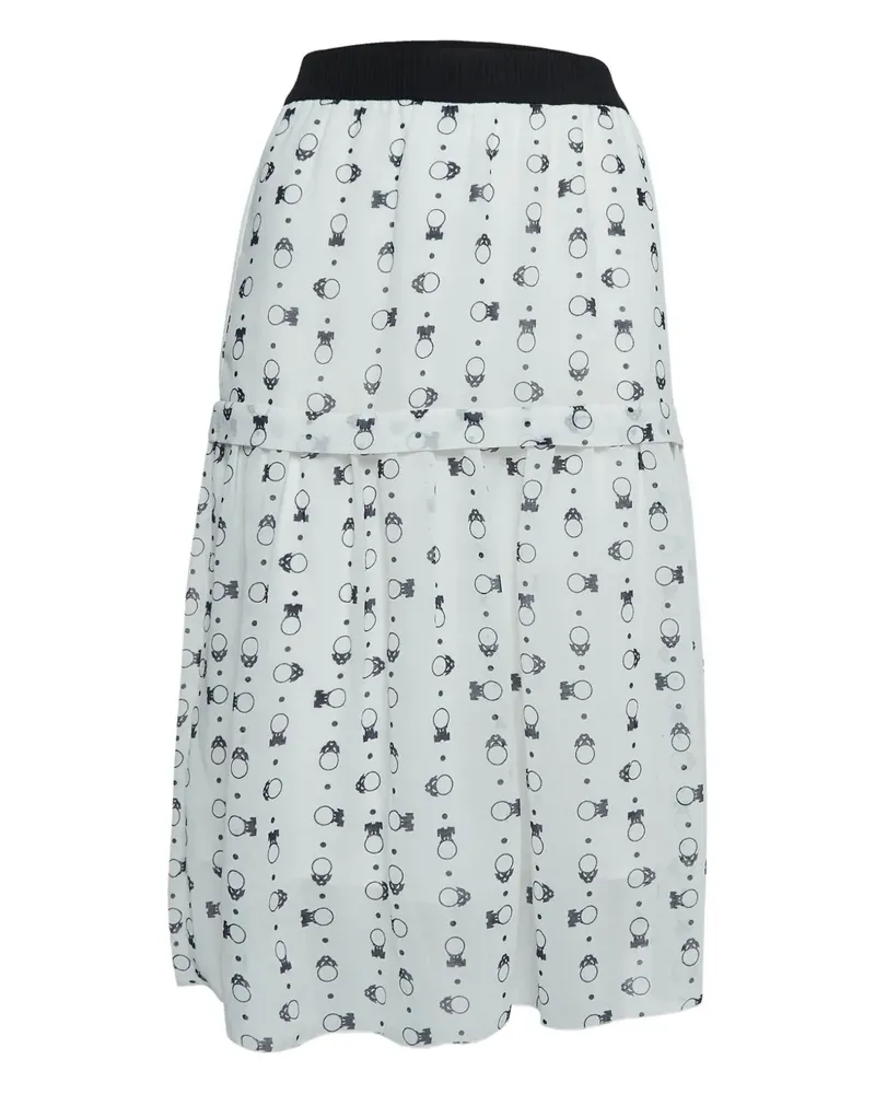 See by Chloé Gemusterter Rock im Layering-Look - Weiß Weiß