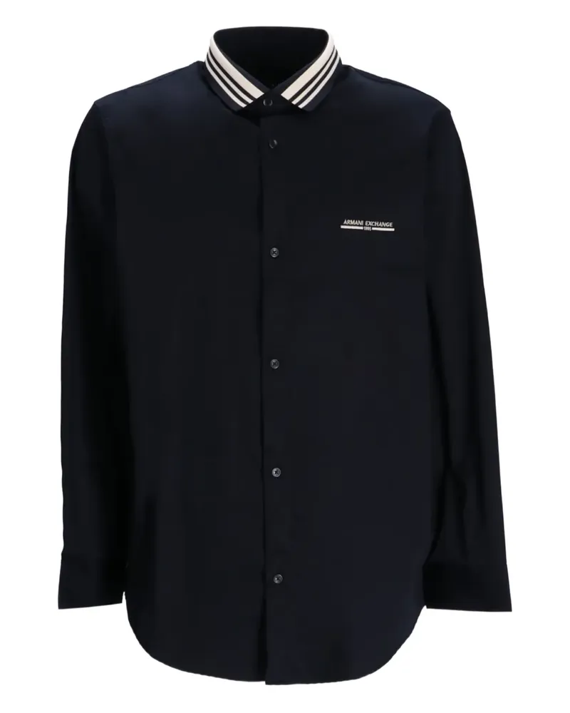 Armani Exchange Hemd mit Reverskragen - Blau Blau