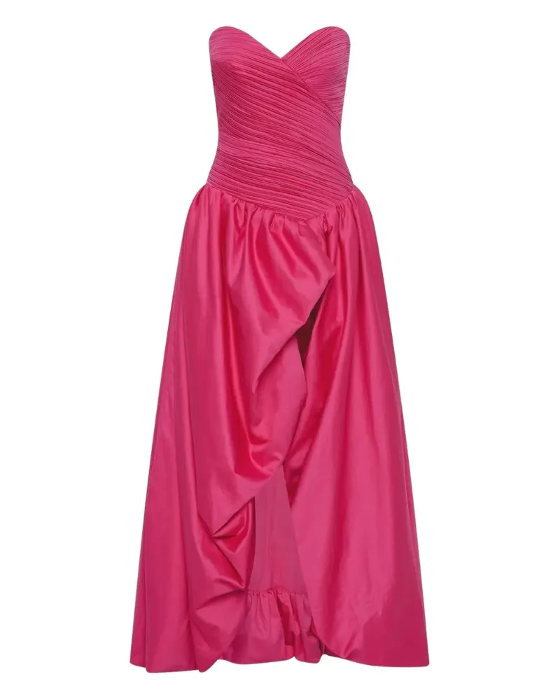 Aje. Estelle ruched asymmetric maxi dress - Rosa Rosa