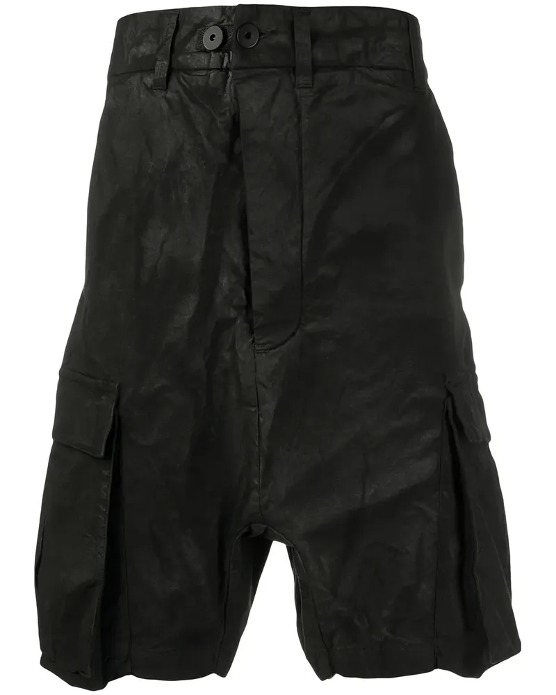 Boris Bidjan Saberi Cargo-Shorts mit tiefem Schritt - Schwarz Schwarz