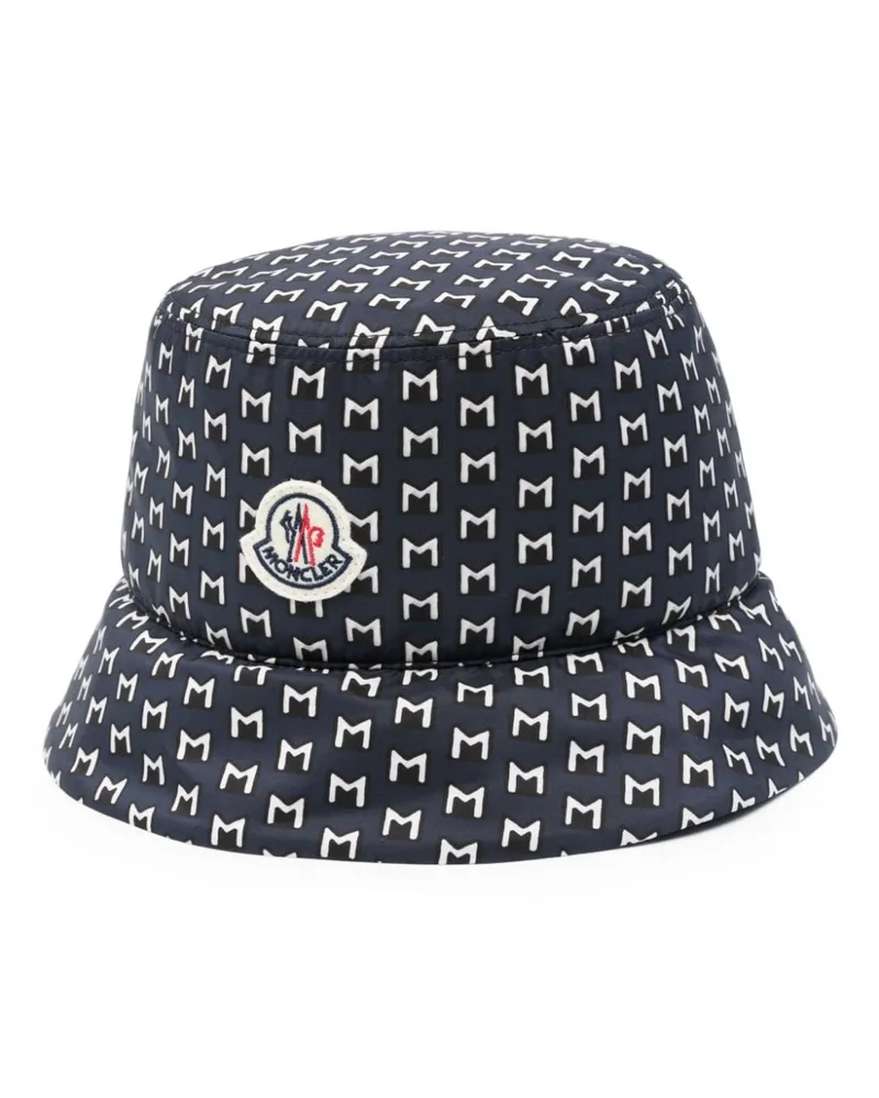 Moncler Fischerhut mit Monogramm-Print - Blau Blau
