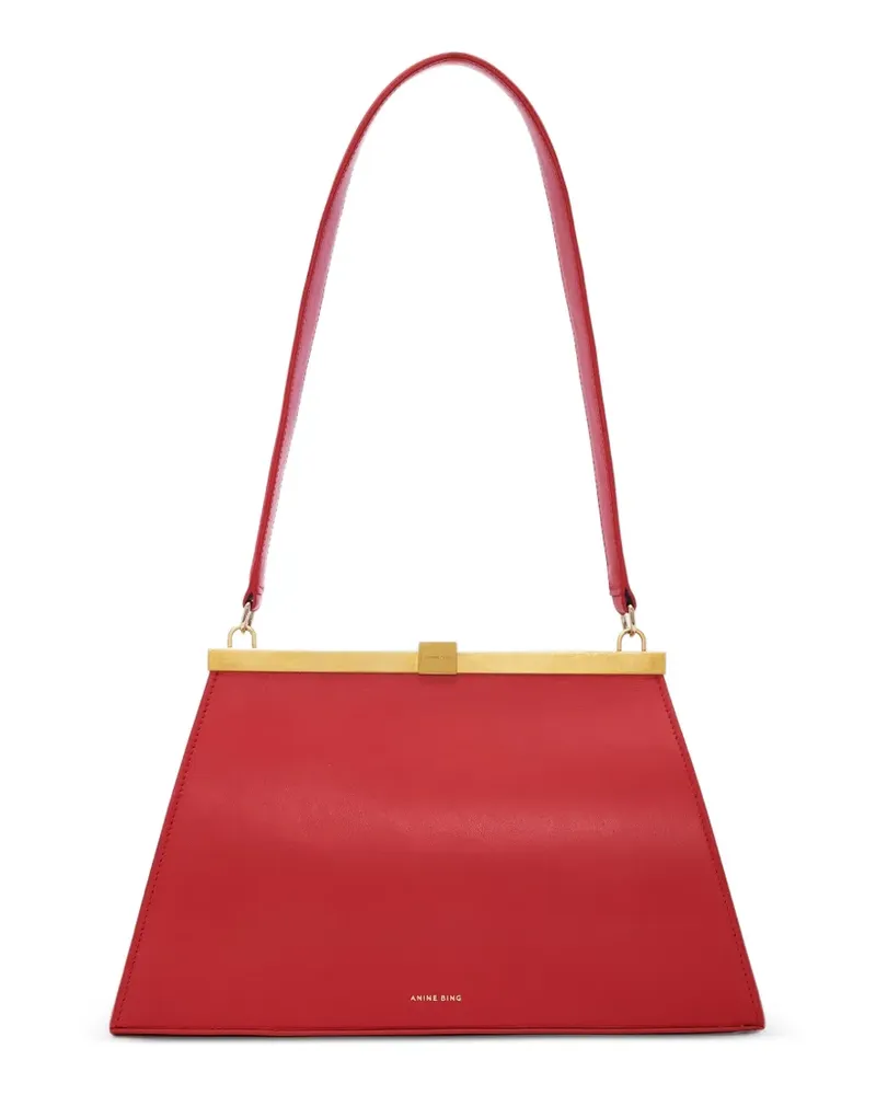 Anine Bing Anine Schultertasche aus glattem Leder - Rot Rot