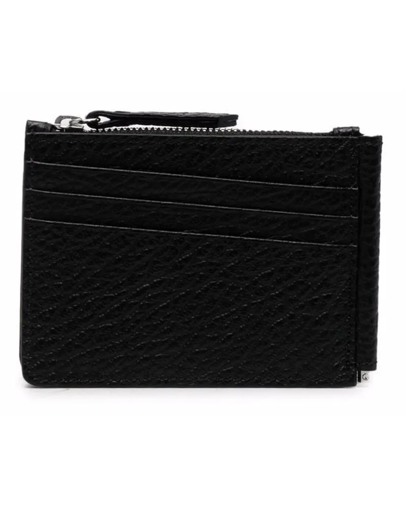 Maison Margiela Portemonnaie mit Ziernähten - Schwarz Schwarz