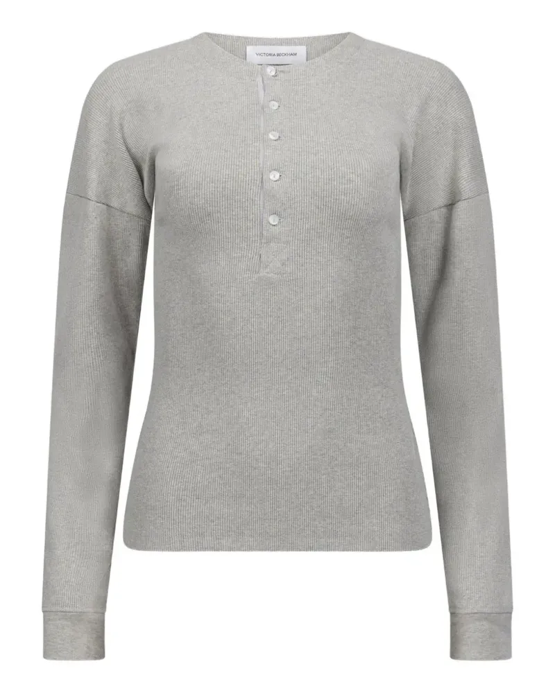 Victoria Beckham Hazel Sweatshirt mit Knopfverschluss - Grau Grau