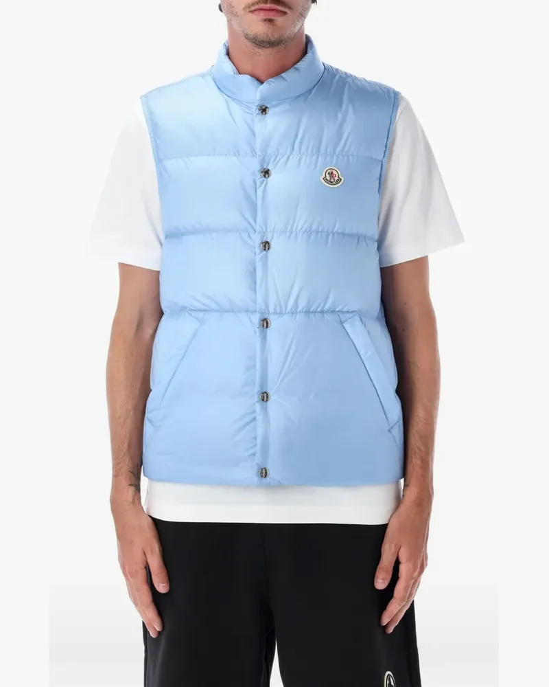 Moncler padded logo-patch gilet - Blau Blau