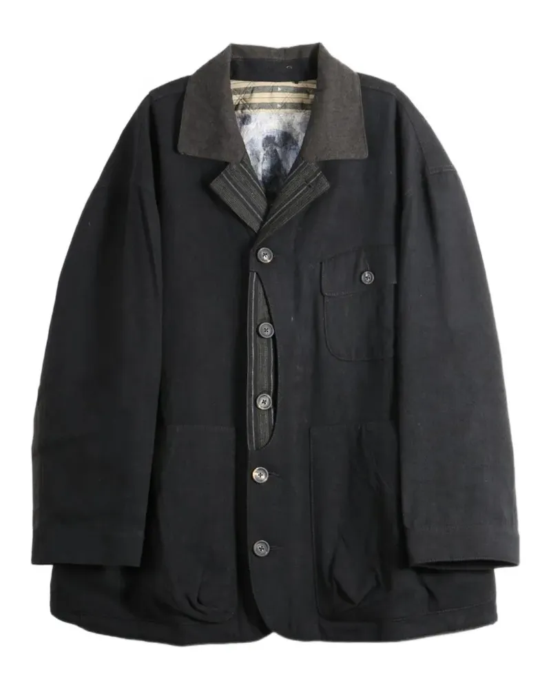Ziggy Chen layered-detail button-up jacket - Schwarz Schwarz