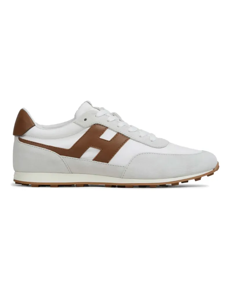 Hogan logo-patch suede-panel sneakers - Weiß Weiß
