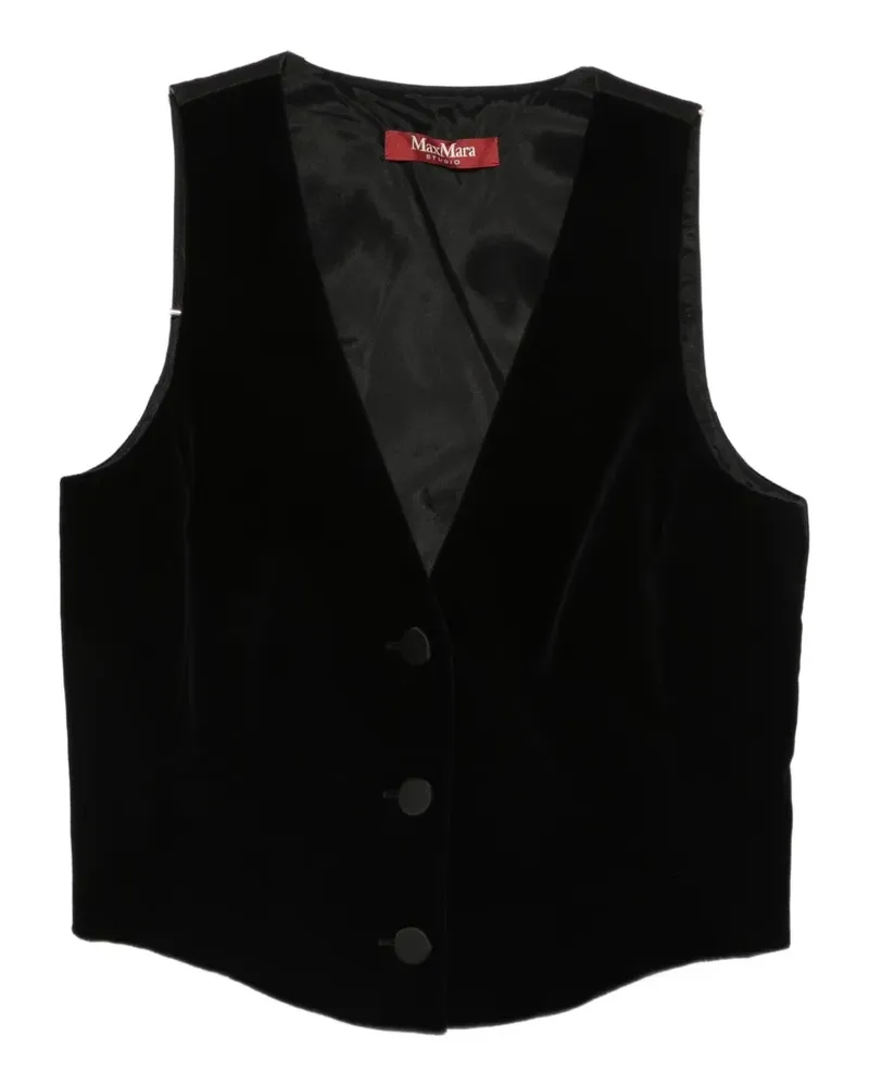 Max Mara velvet-effect waistcoat - Schwarz Schwarz
